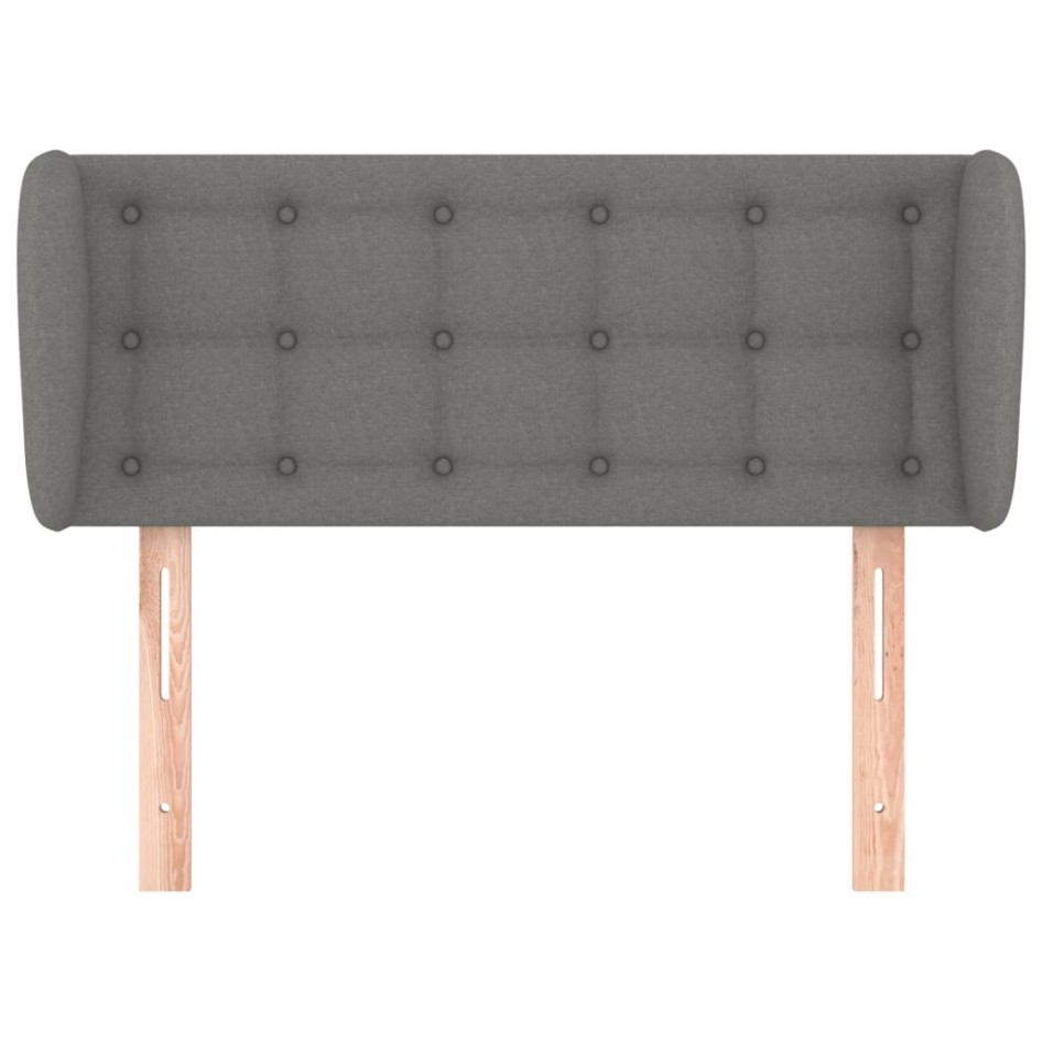 Cabecero de tela gris oscuro 103x23x78/88