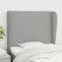 Cabecero con orejas de tela gris claro 103x23x118/128