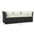 Set de muebles de jardín 4 pzas y cojines ratán sintético