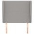 Cabecero con orejas de tela gris claro 103x23x118/128