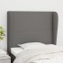 Cabecero con orejas de tela gris oscuro 83x23x118/128