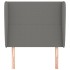 Cabecero con orejas de tela gris oscuro 83x23x118/128