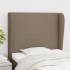 Cabecero con orejas de tela gris taupe 103x23x118/128