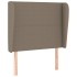 Cabecero con orejas de tela gris taupe 103x23x118/128