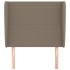 Cabecero con orejas de tela gris taupe 103x23x118/128