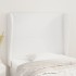 Cabecero con orejas de cuero sintético blanco 103x23x118/128