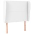 Cabecero con orejas de cuero sintético blanco 103x23x118/128