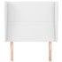 Cabecero con orejas de cuero sintético blanco 103x23x118/128