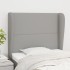 Cabecero con orejas de tela gris claro 103x23x118/128