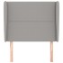 Cabecero con orejas de tela gris claro 103x23x118/128