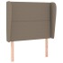 Cabecero con orejas de tela gris taupe 103x23x118/128
