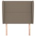 Cabecero con orejas de tela gris taupe 103x23x118/128