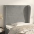Cabecero con orejas de terciopelo gris claro 83x23x118/128