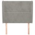 Cabecero con orejas de terciopelo gris claro 83x23x118/128