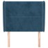 Cabecero con orejas de terciopelo azul oscuro 83x23x118/128