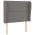 Cabecero con orejas de cuero sintético gris 83x23x118/128