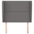 Cabecero con orejas de cuero sintético gris 83x23x118/128