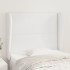 Cabecero con orejas de cuero sintético blanco 103x23x118/128