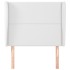 Cabecero con orejas de cuero sintético blanco 103x23x118/128