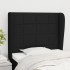 Cabecero con orejas de tela negro 103x23x118/128