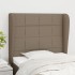 Cabecero con orejas de tela gris taupe 83x23x118/128