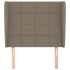 Cabecero con orejas de tela gris taupe 83x23x118/128