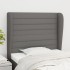 Cabecero con orejas de tela gris oscuro 93x23x118/128