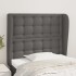 Cabecero con orejas de cuero sintético gris 83x23x118/128