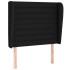 Cabecero con orejas de tela negro 83x23x118/128