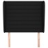 Cabecero con orejas de tela negro 83x23x118/128