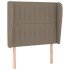 Cabecero con orejas de tela gris taupe 93x23x118/128