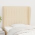 Cabecero con orejas de tela color crema 103x23x118/128