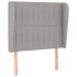 Cabecero con orejas de tela gris claro 83x23x118/128