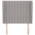 Cabecero con orejas de tela gris claro 83x23x118/128