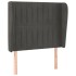 Cabecero con orejas de terciopelo gris oscuro 93x23x118/128