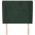 Cabecero con orejas de terciopelo verde oscuro 93x23x118/128