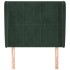 Cabecero con orejas de terciopelo verde oscuro 83x23x118/128