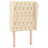 Cabecero con orejas de tela color crema 83x23x118/128
