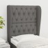 Cabecero con orejas de tela gris oscuro 83x23x118/128
