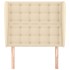 Cabecero con orejas de tela color crema 83x23x118/128