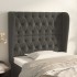 Cabecero con orejas de terciopelo gris oscuro 93x23x118/128