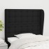 Cabecero con orejas de tela negro 93x23x118/128