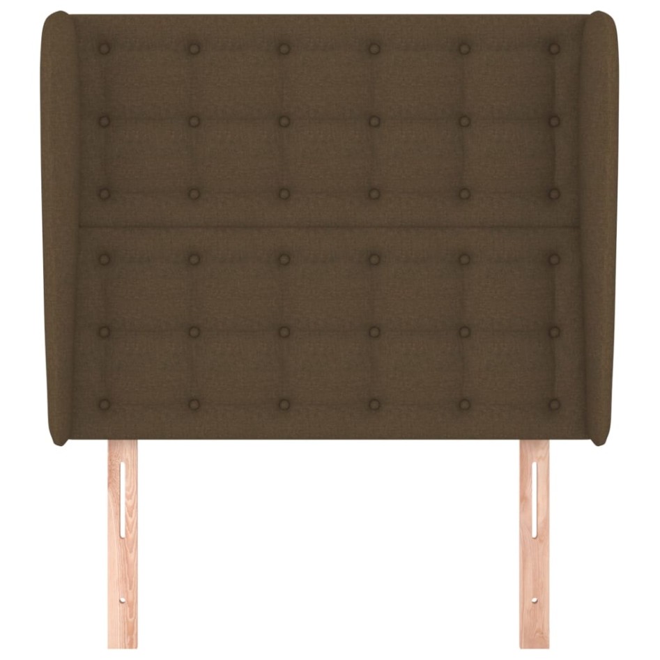 Cabecero con orejas de tela gris claro 103x23x118/128