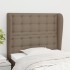 Cabecero con orejas de tela gris taupe 93x23x118/128