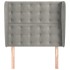 Cabecero con orejas de terciopelo gris claro 93x23x118/128