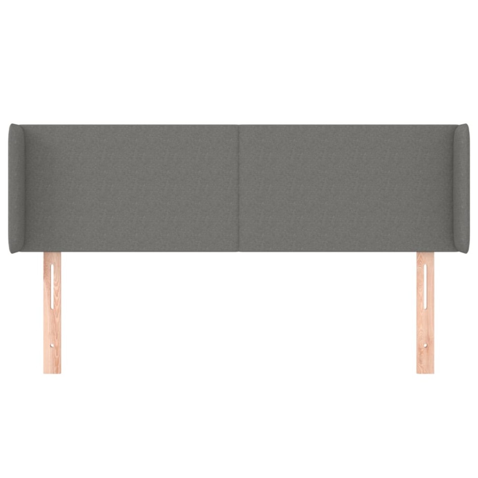 Cabecero de tela gris oscuro 147x16x78/88