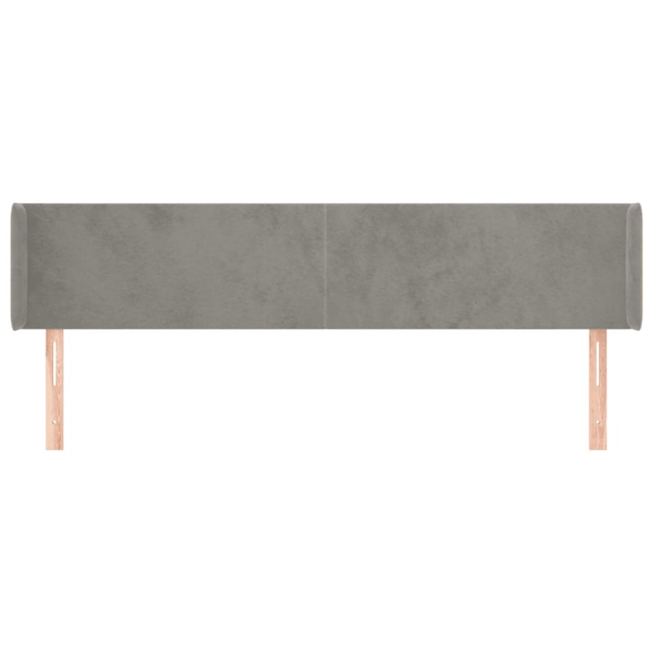 Cabecero de terciopelo gris claro 203x16x78/88