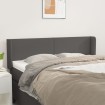 Cabecero de cuero sintético gris 147x16x78/88 cm