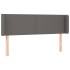 Cabecero de cuero sintético gris 147x16x78/88