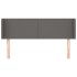 Cabecero de cuero sintético gris 147x16x78/88